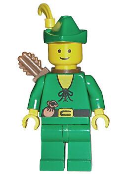 LEGO Minifigure-Forestman - Pouch, Green Hat, Yellow Feather, Quiver-Castle / Forestmen-CAS123A-Creative Brick Builders